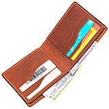 Чоловічий шкіряний гаманець на два складання Слава ЗСУ GRANDE PELLE 16737 Світло-коричневий SC, код: 7803785, фото 4