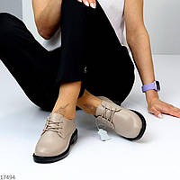 36 р. Женские весенние туфли лоферы на шнуровке цвет мокко