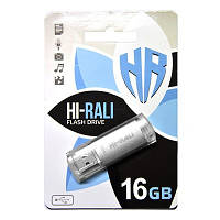 Флеш-накопитель USB 16GB Hi-Rali Rocket Series Silver (HI-16GBVCSL) QT, код: 2313366