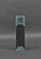 Чехол для вина 1.0 из фетра с кожаными вставками бирюзовый Краст BlankNote GR, код: 8132816