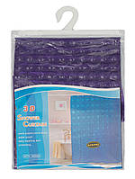 Шторка 3D для ванной комнаты Kornel 180х180 см Фиолетовый TV, код: 8260496