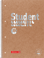 Тетрадь колледж-блок Brunnen А4 на спирали в линейку 80 листов 90 г м2 обложка крафт (1067827 UP, код: 1870406