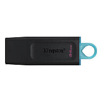 Флеш-накопитель USB3.2 64GB Kingston DataTraveler Exodia Black Teal (DTX 64GB) ET, код: 6708122