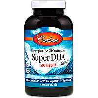Рыбий жир Super-DHA Gems Carlson Labs 500 мг 180 капсул XN, код: 7287942