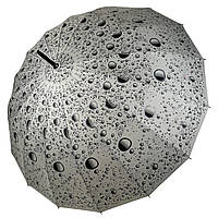 Женский зонт-трость на 16 спиц с абстрактным принтом полуавтомат от фирмы Toprain серый 01541 UD, код: 8324103
