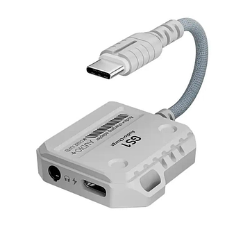 Мобільна ігрова звукова карта Plextone GS1 3,5mm 2in1 usb Typec-C Hi-Res роз'єм з адаптером зарядного пристрою