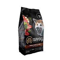 Корм Savory Large Breeds rich in Fresh Turkey Lamb низкозерновой сухой с мясом индейки и ягне SK, код: 8451302