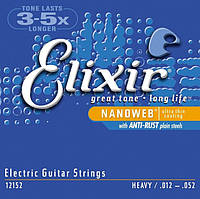 Струны для электрогитары Elixir 12152 Nanoweb Nickel Plated Steel Heavy 12 52 TO, код: 6838977