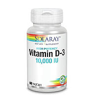Витамин D-3 10000 IU Solaray 60 Капсул EV, код: 2337515