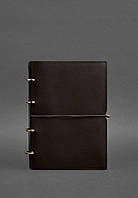 Кожаный блокнот А4 на кольцах (софт-бук) 9.0 в мягкой обложке коричневый BlankNote SK, код: 8132589