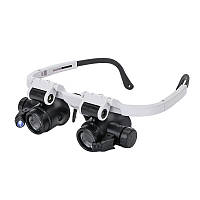 Очки-лупа бинокулярные Magnifier 9892H-1 (8x 23x) c LED подсветкой (9892H-1) PP, код: 8222176