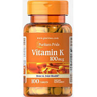Витамин K Puritan's Pride Vitamin K 100 mcg 100 Tabs FE, код: 7518980