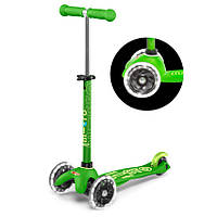 Самокат для детей со светящимися колесами зеленый Micro KD115566 QT, код: 7433854