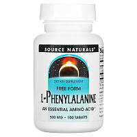 Фенилаланин Source Naturals L-Phenylalanine 500 mg 100 Tabs UL, код: 8111978