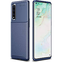 Чехол Carbon Case для Oppo Find X2 Blue VK, код: 6447984