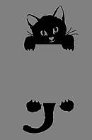 Виниловая интерьерная наклейка - Кот на выключатель 1