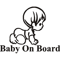 Виниловая наклейка - Baby On Board (от 10х20 см)