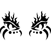 Виниловая наклейка - Глаза демона (от 5х20 см)