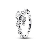 Серебряное кольцо Pandora асимметричное с паве 193004C01 54 TP, код: 8344903