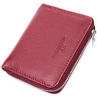 Кожаный кошелек для женщин на молнии с тисненым логотипом ST Leather 19491 Бордовый PR, код: 8388902