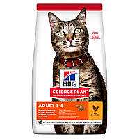 Сухой корм Хиллс для взрослых кошек, Hill's Science Plan с курицей 1,5 кг Pan