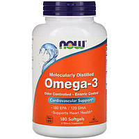 Омега 3 NOW Foods Omega-3 Molecularly Distilled Softgels 180 Softgels NOW-01657 PP, код: 7518507