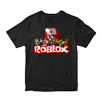 Футболка черная с принтом онлайн игры Roblox Игровой мир Роблокса Roblox 2 Кавун 9-10 лет ФП0 XN, код: 8379791