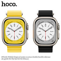 Ремінець Apple Watch Hoco iWatch WA12 Original Marine 2-buckle Silicone 42-49mm, Yellow (789532), фото 3