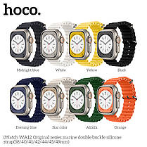 Ремінець Apple Watch Hoco iWatch WA12 Original Marine 2-buckle Silicone 42-49mm, Yellow (789532), фото 5