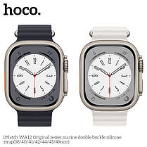 Ремінець Apple Watch Hoco iWatch WA12 Original Marine 2-buckle Silicone 42-49mm, White (789518), фото 3