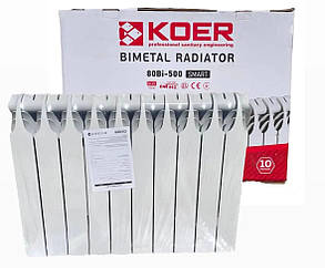 Біметалічний радіатор KOER-80 Bimetal-500 SMART