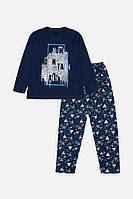 Пижама с длинным рукавом для мальчика 128 темно-синий Vitmo ЦБ-00212673 SC, код: 8430942