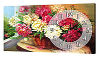 Настенные часы на холсте ProfART 30 x 53 см Цветы (K-178_S) ET, код: 1224871