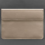Шкіряний чохол-конверт на магнітах для MacBook 16 дюйм Світло-бежевий BlankNote SP, код: 8131909, фото 4