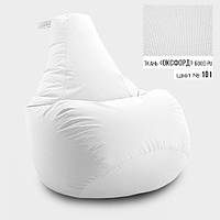 Бескаркасное кресло мешок груша Coolki XXXL 100x140 Белый (Оксфорд 600D PU) DH, код: 6719490