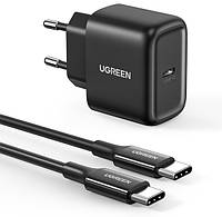 Сетевое зарядное устройство Ugreen CD250 25W Type-C PD Charger + C-C 2m Cable Black (6888890) QT, код: 8368024