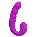 Двосторонній вібратор з обертанням 1.9 х 3.3 см, Вібратор із язичком і ротацією, Подвійний стимулятор, Інтимні, фото 2