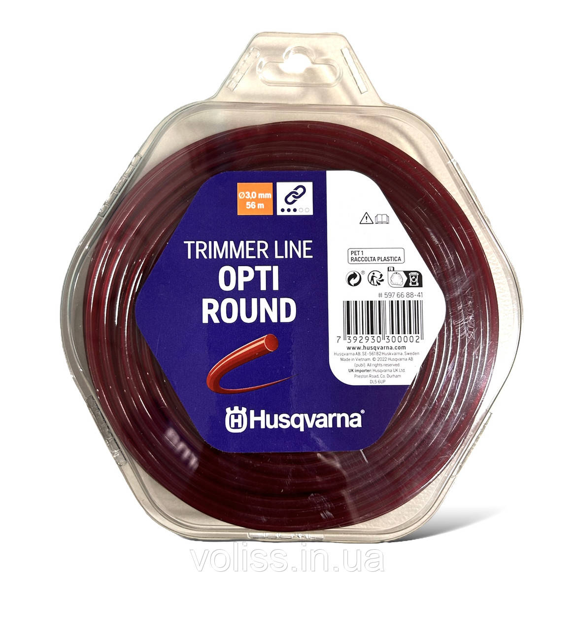 Корд (ліска) тримерний Husqvarna Opti Round 3.0мм 56м