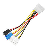 Кабель живлення внутрішній Lucom MoleX-FanPower 3p M M x4 5V+7V+2x12V 0.2m AWG22 (62.09.8295) XN, код: 7559705