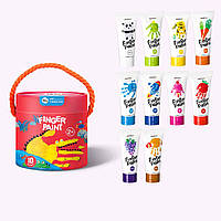 Детские пальчиковые краски Jar Melo 10 цветов по 60 мл (JA91401) CS, код: 8327244