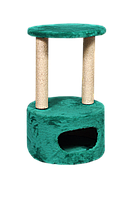 Домик-когтеточка (дряпка) Мур-Мяу Круглый в джутовой веревке Зеленый SC, код: 5866084