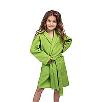 Дитячий вафельний халат Luxyart розмір 4-7 років 30-32 100% бавовна Зелений (LS-196) ET, код: 2671812