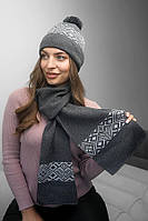 Комплект «Skier» (шапка и шарф) Braxton темно-серый + светло-серый 56-59 LW, код: 8140435