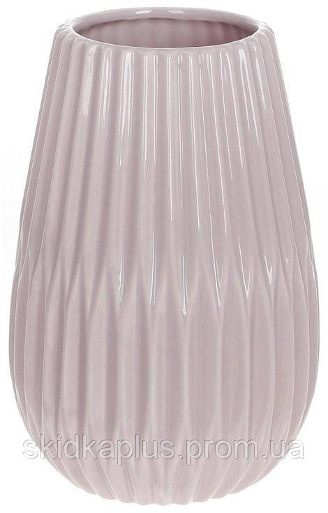 Ваза інтер'єрна Viola керамічна світло-рожевий гляней d14х20 см BonaDi DP219243 SP, код: 8390204