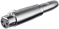 Перехідник аудіо Goobay XLR 3p-Jack 6.3mm F F адаптер Mono Metal корпус металік (75.02.7453) KM, код: 7453658