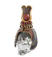 Статуэтка флакон Египетский головной убор на стеклянном черепе 17 см Veronese AL45473 XN, код: 6674839