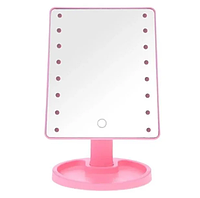 Настольное зеркало с подсветкой HLV Large 16 LED Mirror 5308 Pink CP, код: 8381091