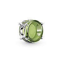 Серебряный шарм Pandora Зеленый овальный кабошон 799309C02 OM, код: 7361162