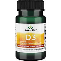 Витамин D Swanson Vitamin D3 Higher Potency 1.000 IU 60 Caps SC, код: 7520621