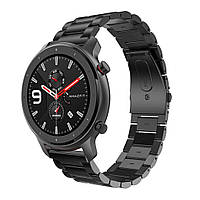 Ремешок стальной BeWatch 20 мм для Amazfit GTR 42mm GTS BIP lite Черный (1110401) GM, код: 1471717